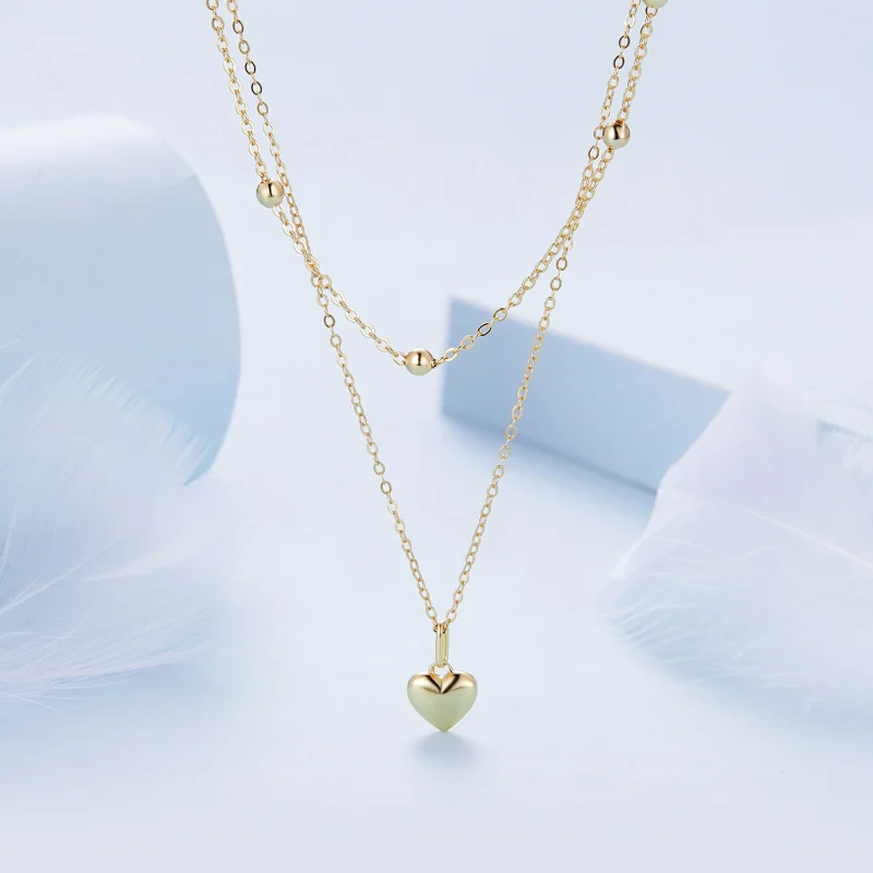 (Bild für) Pandora-Stil Golden Love Heart Perlenkette - BSN168-B - Ansicht 2