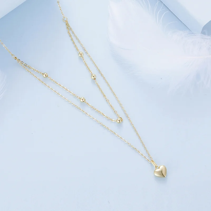 (Bild für) Pandora-Stil Golden Love Heart Perlenkette - BSN168-B - Ansicht 3