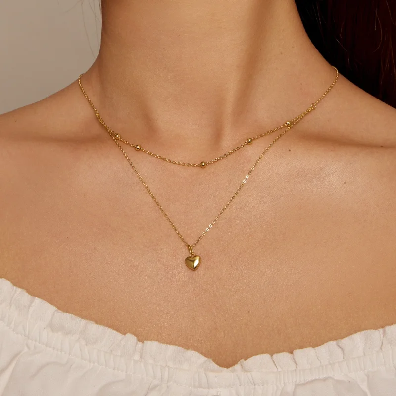 (Bild für) Pandora-Stil Golden Love Heart Perlenkette - BSN168-B - Ansicht 4