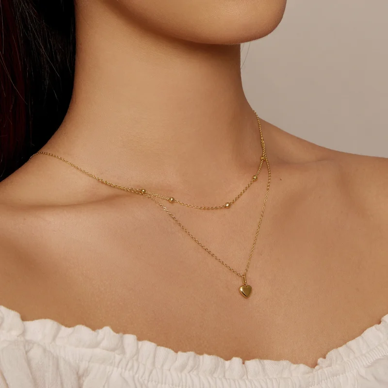 (Bild für) Pandora-Stil Golden Love Heart Perlenkette - BSN168-B - Ansicht 5