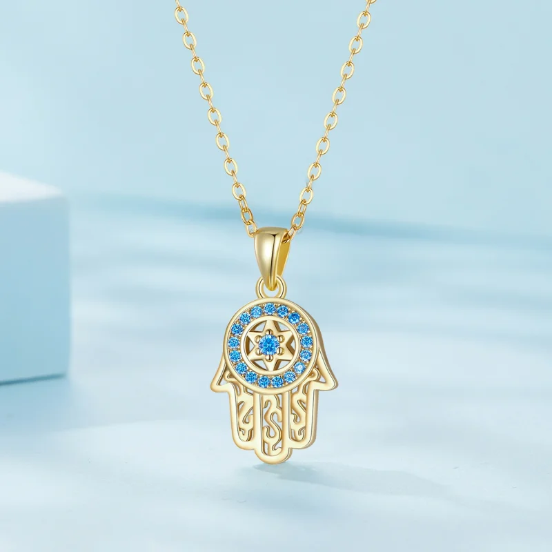 (Bild für) Pandora-Stil Goldene Fatimas Beschützer Halskette - SCN264-B - Ansicht 2