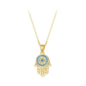 (Bild für) Pandora-Stil Goldene Fatimas Beschützer Halskette - SCN264-B