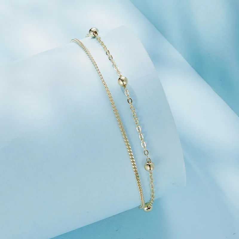 (Bild für) Pandora-Stil Goldperlen-Kettenarmband - SCB131-B - Ansicht 2