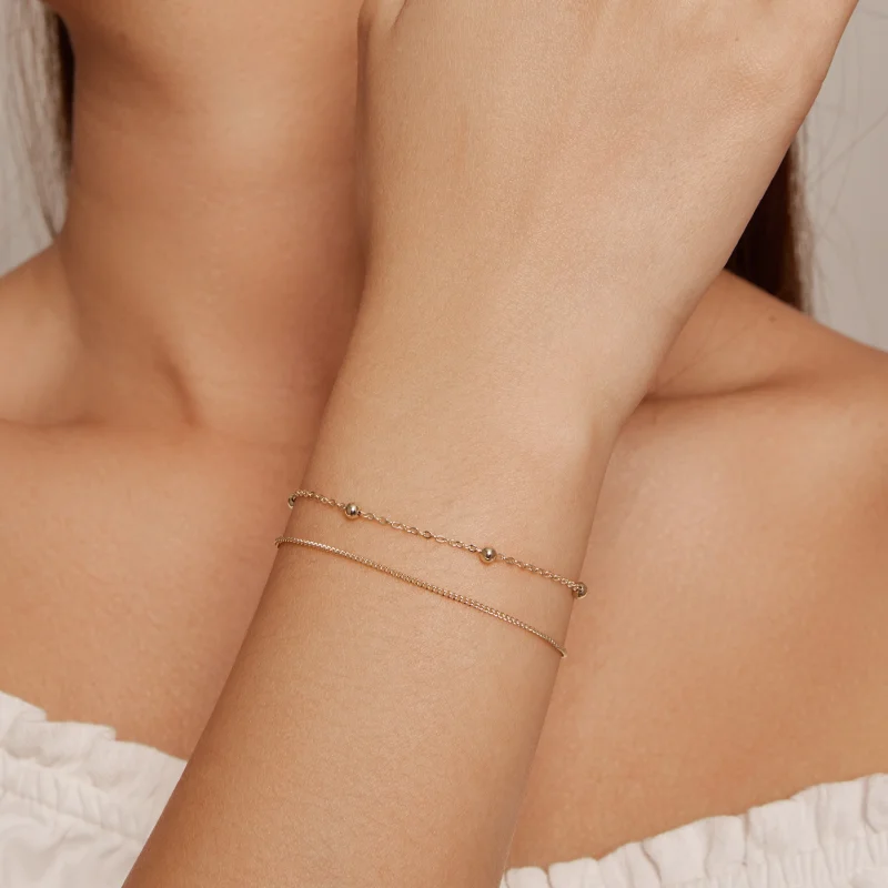 (Bild für) Pandora-Stil Goldperlen-Kettenarmband - SCB131-B - Ansicht 5