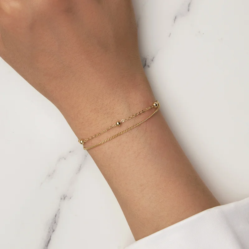 (Bild für) Pandora-Stil Goldperlen-Kettenarmband - SCB131-B - Ansicht 6