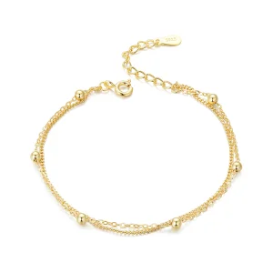(Bild für) Pandora-Stil Goldperlen-Kettenarmband - SCB131-B