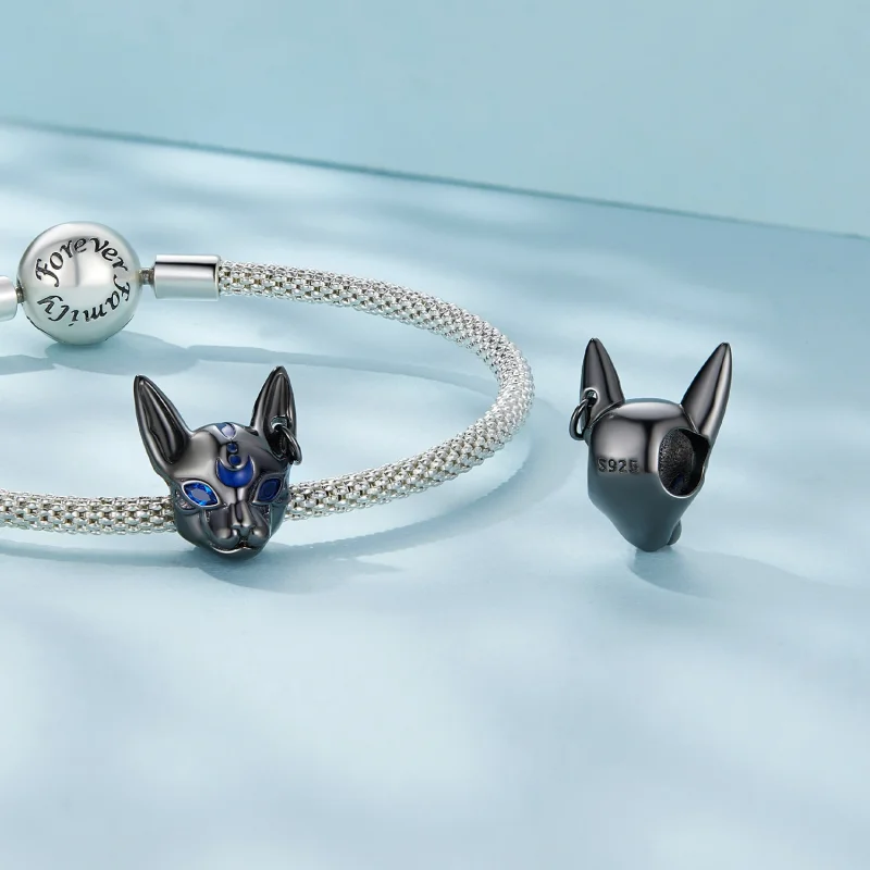 (Bild für) Pandora-Stil Ägyptischer Katzen-Gott-Anhänger - SCC2592 - Ansicht 4