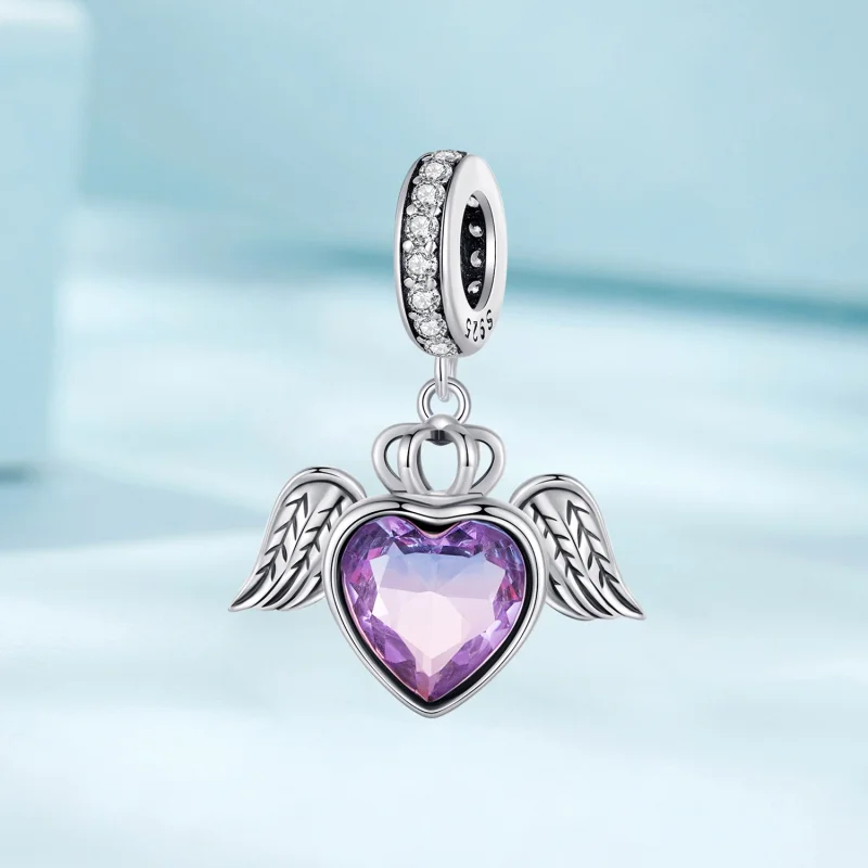 (Bild für) Pandora-Stil Herzförmige Flügel Anhänger - SCC2587 - Ansicht 2