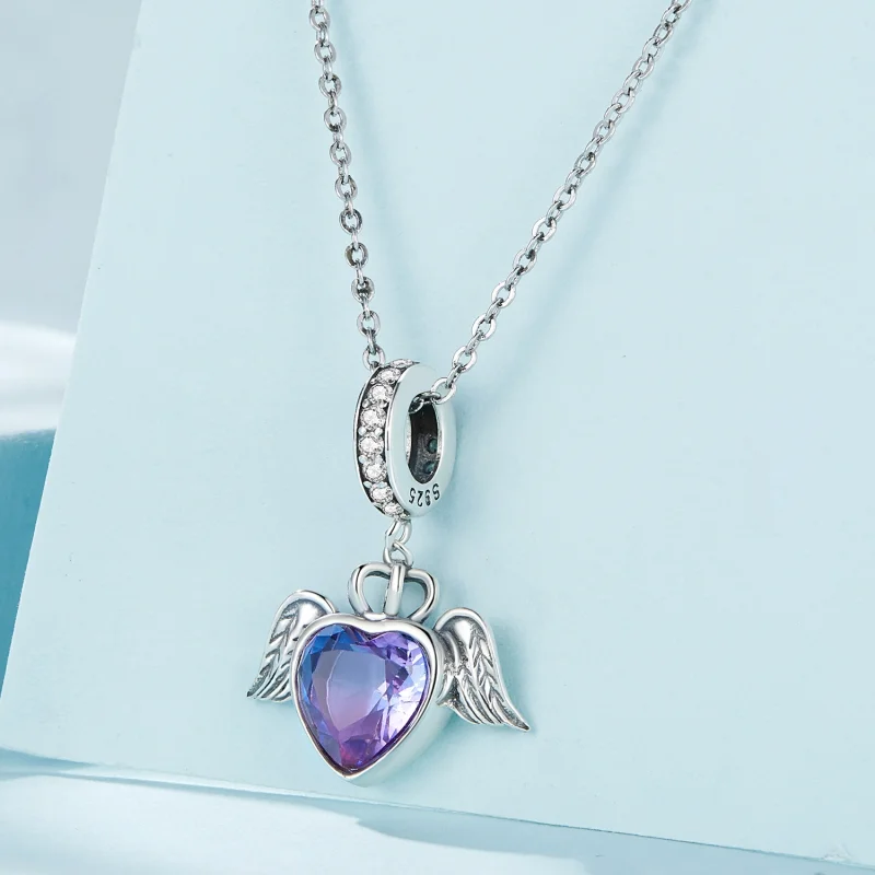 (Bild für) Pandora-Stil Herzförmige Flügel Anhänger - SCC2587 - Ansicht 3