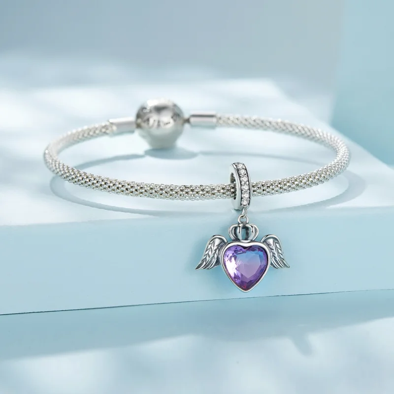 (Bild für) Pandora-Stil Herzförmige Flügel Anhänger - SCC2587 - Ansicht 4