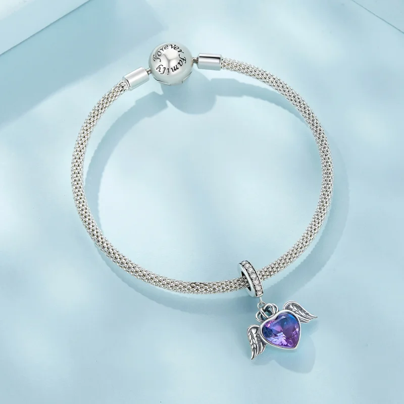 (Bild für) Pandora-Stil Herzförmige Flügel Anhänger - SCC2587 - Ansicht 6