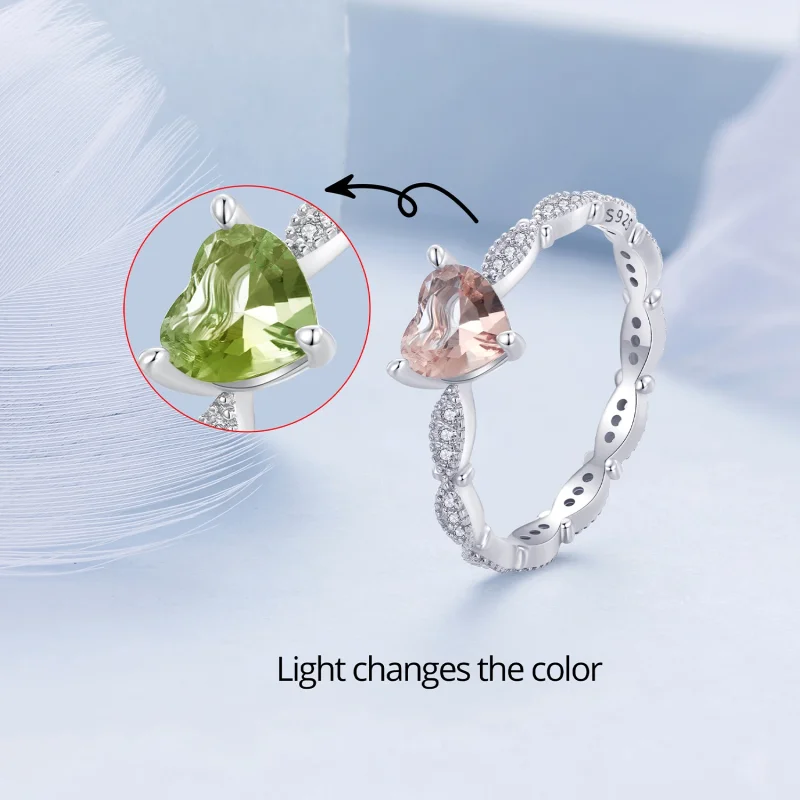 (Bild für) Pandora-Stil Herzförmiger Chamäleon-Ring - BSR479 - Ansicht 2