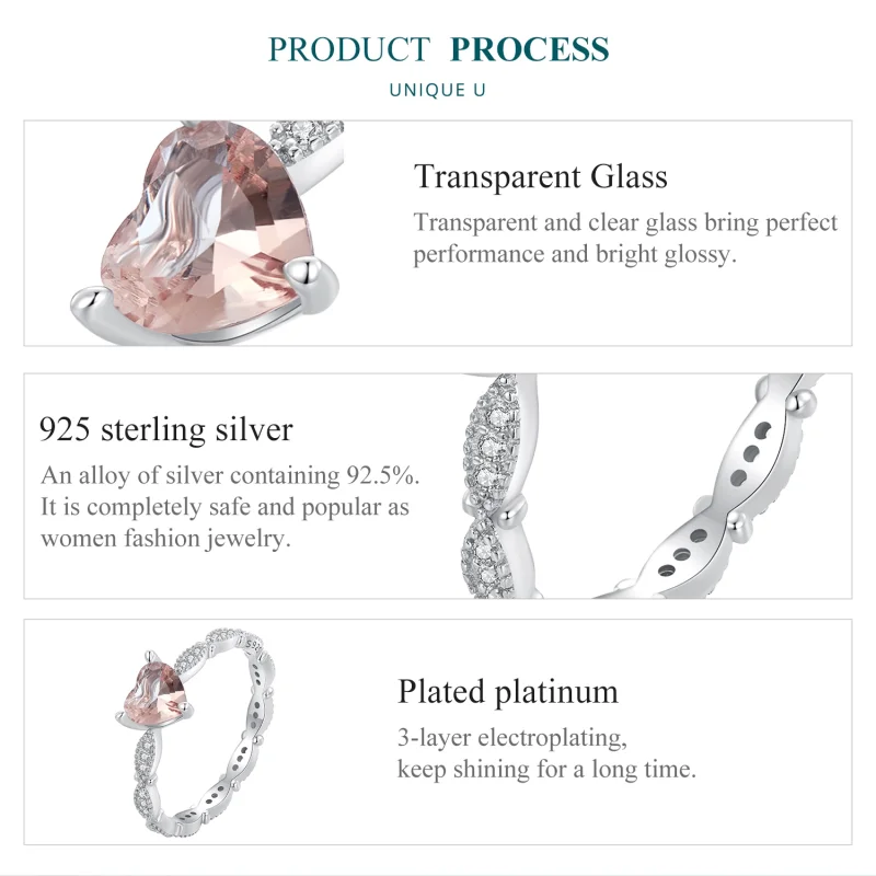 (Bild für) Pandora-Stil Herzförmiger Chamäleon-Ring - BSR479 - Ansicht 5
