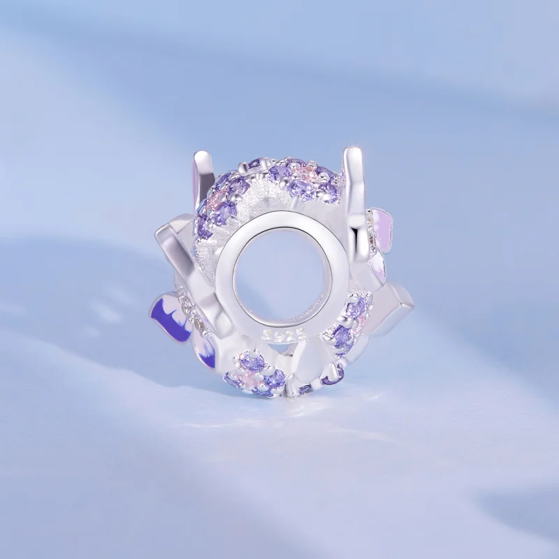 (Bild für) Pandora-Stil Herzförmiger Schmetterling-Anhänger - SCC2464 - Ansicht 3