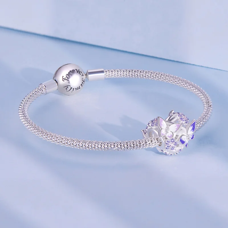 (Bild für) Pandora-Stil Herzförmiger Schmetterling-Anhänger - SCC2464 - Ansicht 5