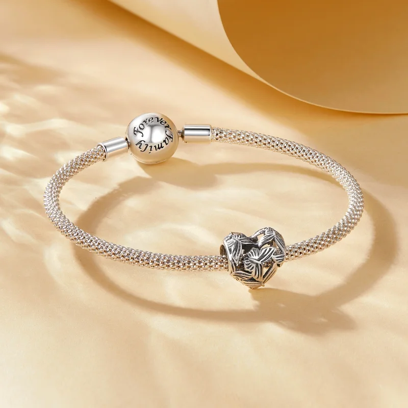 (Bild für) Pandora-Stil Herzförmiger Schmetterlings-Anhänger - SCC2576 - Ansicht 5