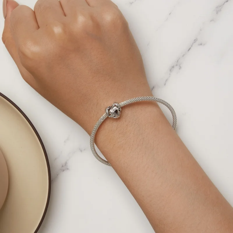 (Bild für) Pandora-Stil Herzförmiger Schmetterlings-Anhänger - SCC2576 - Ansicht 6