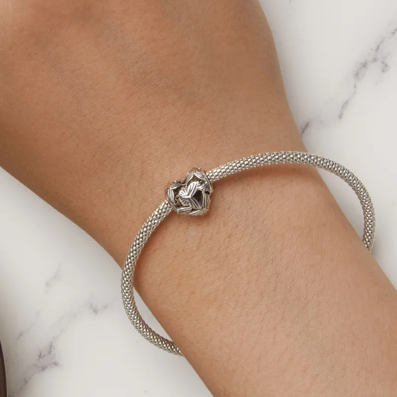 (Bild für) Pandora-Stil Herzförmiger Schmetterlings-Anhänger - SCC2576 - Ansicht 7