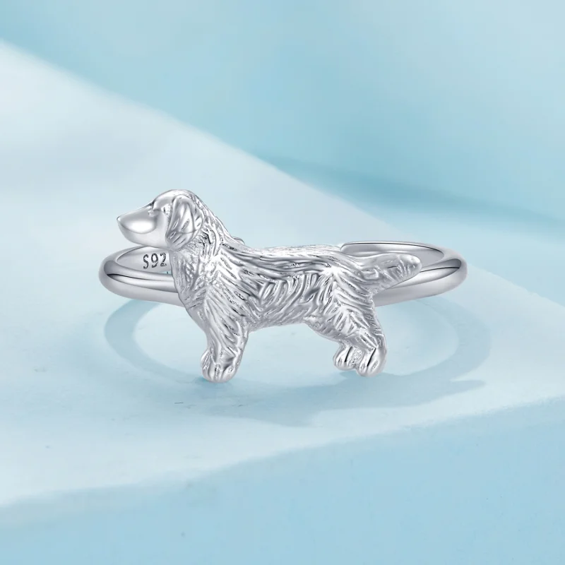 (Bild für) Pandora-Stil Kleiner Golden Retriever Öffnungsring - SCR952 - Ansicht 3
