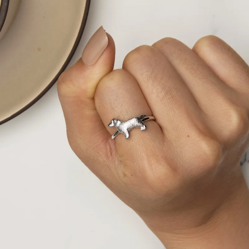 (Bild für) Pandora-Stil Kleiner Golden Retriever Öffnungsring - SCR952 - Ansicht 6