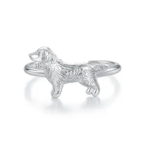 (Bild für) Pandora-Stil Kleiner Golden Retriever Öffnungsring - SCR952