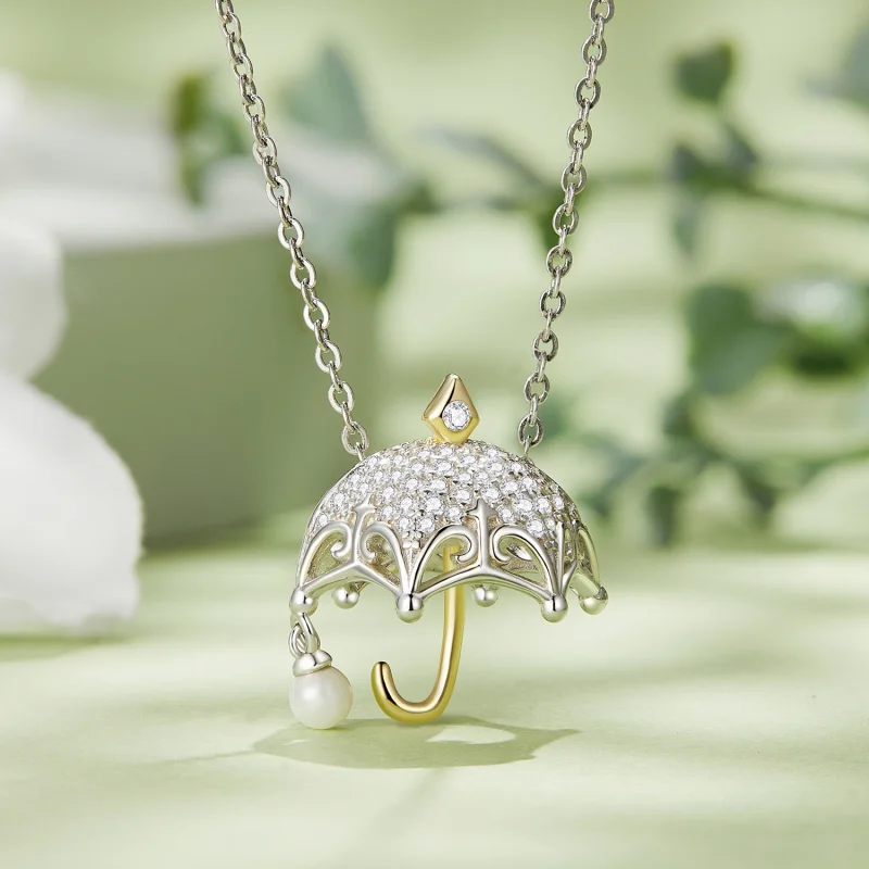 (Bild für) Pandora-Stil Kleiner Regenschirm-Anhänger - BSC862 - Ansicht 2