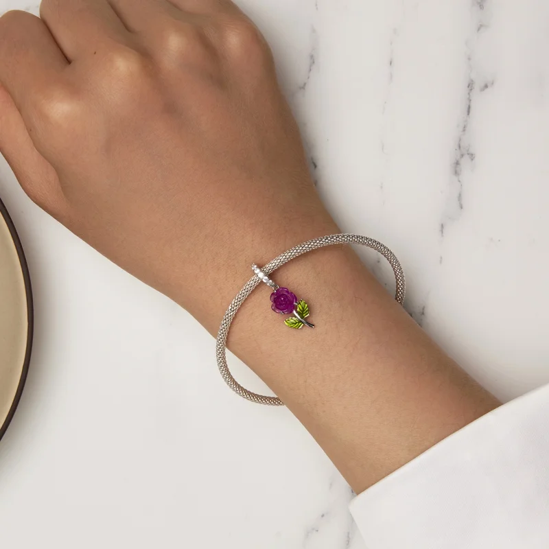 (Bild für) Pandora-Stil Kristallrose-Anhänger - BSC824-VT - Ansicht 5