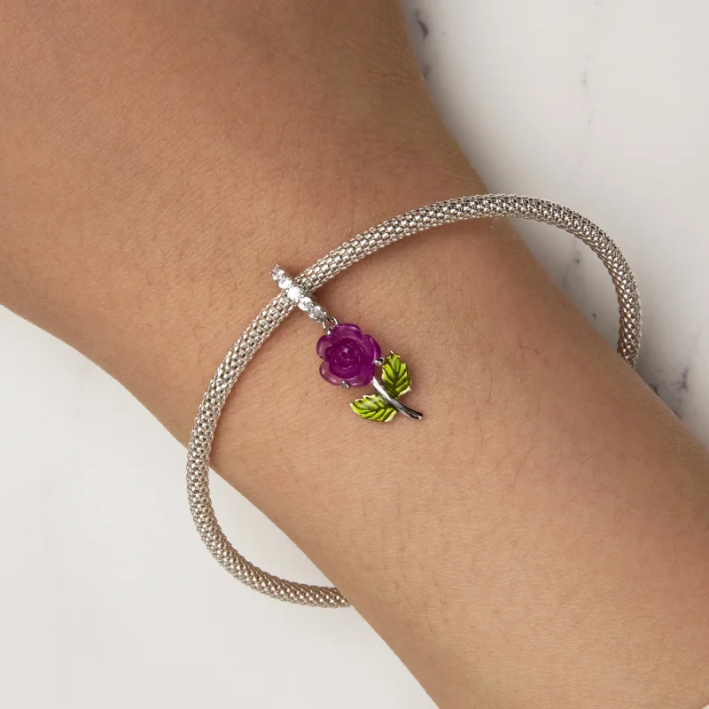 (Bild für) Pandora-Stil Kristallrose-Anhänger - BSC824-VT - Ansicht 6
