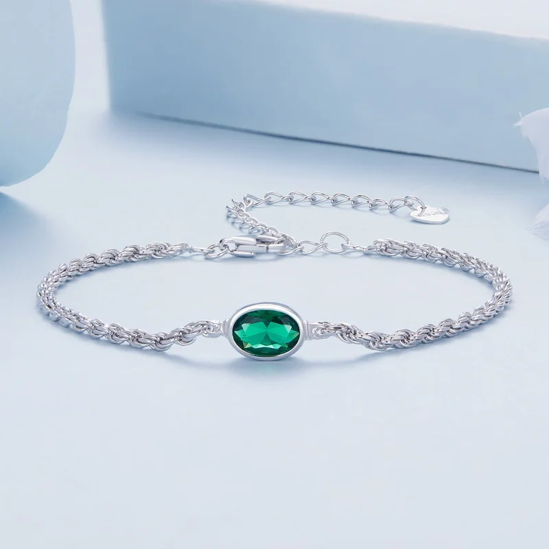 (Bild für) Pandora-Stil Leichter Luxus Grüner Zirkonia Chopard Armband - BSB116 - Ansicht 2