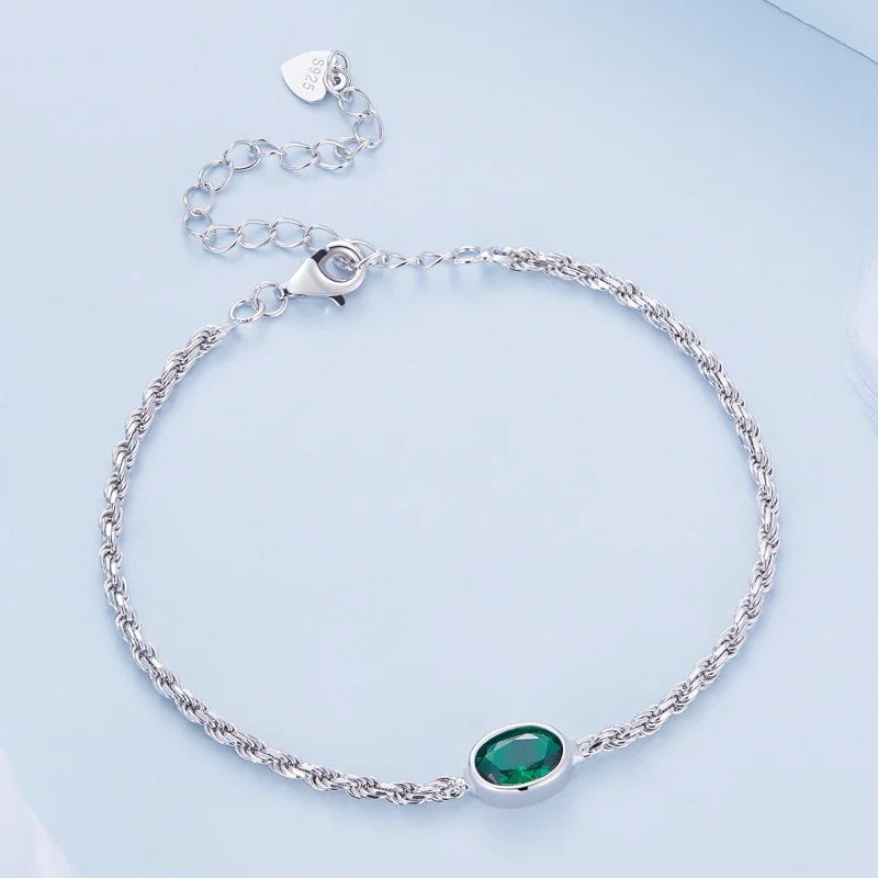 (Bild für) Pandora-Stil Leichter Luxus Grüner Zirkonia Chopard Armband - BSB116 - Ansicht 3
