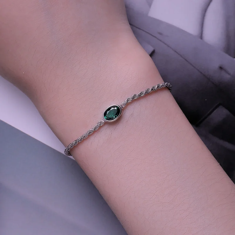 (Bild für) Pandora-Stil Leichter Luxus Grüner Zirkonia Chopard Armband - BSB116 - Ansicht 5