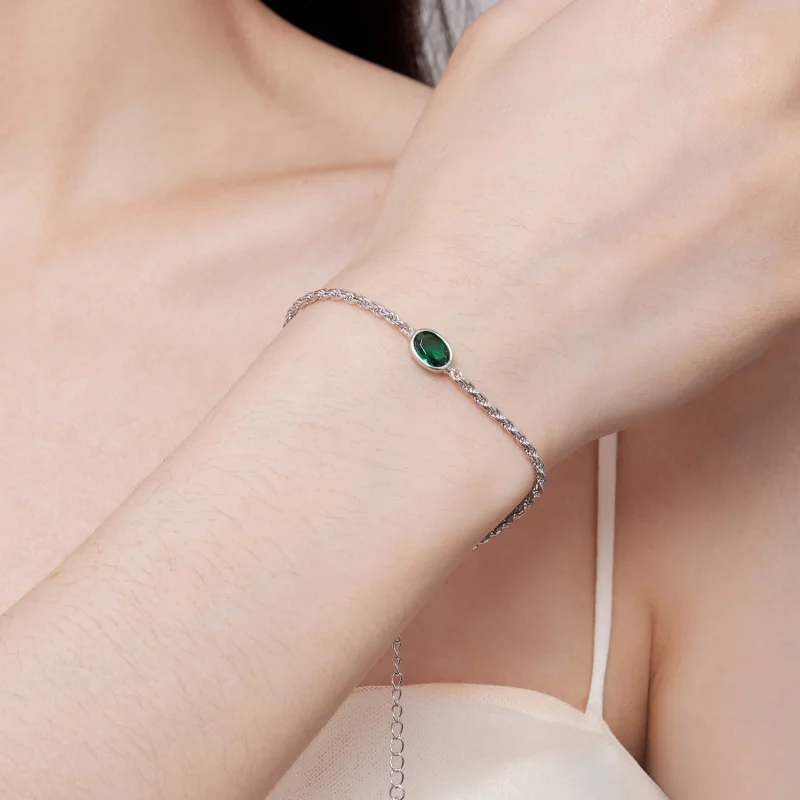 (Bild für) Pandora-Stil Leichter Luxus Grüner Zirkonia Chopard Armband - BSB116 - Ansicht 6