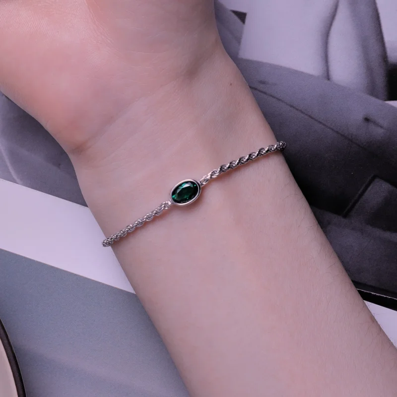 (Bild für) Pandora-Stil Leichter Luxus Grüner Zirkonia Chopard Armband - BSB116 - Ansicht 7