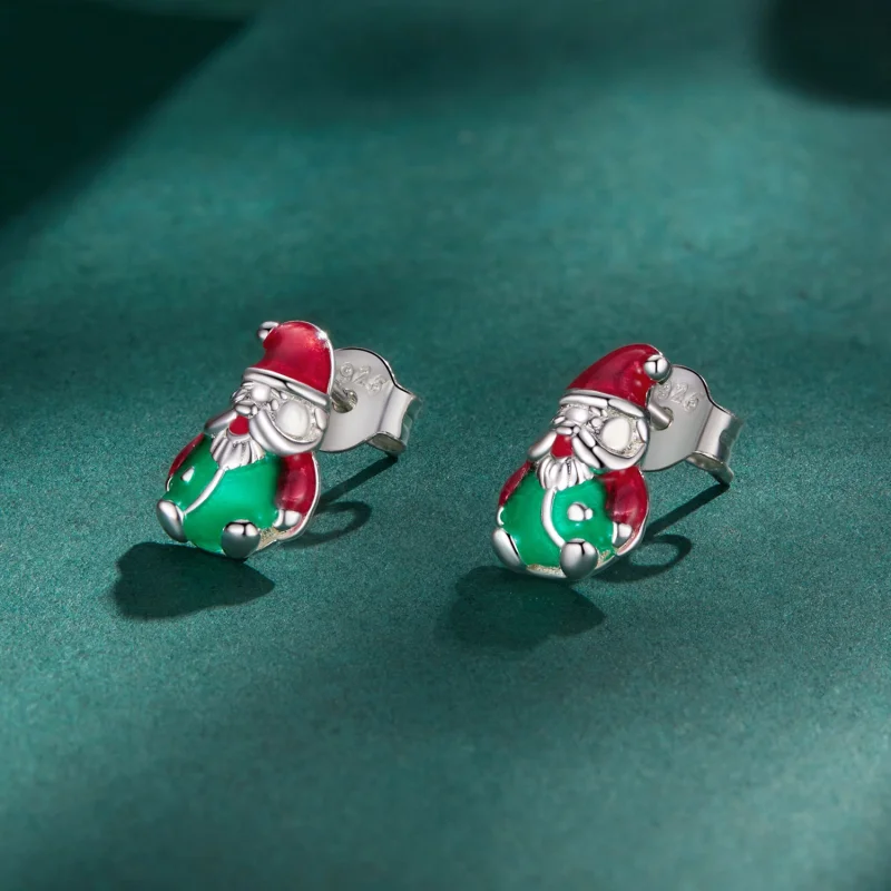 (Bild für) Pandora-Stil Leuchtende Weihnachts-Steckerohrringe im Dunkeln - BSE918 - Ansicht 2