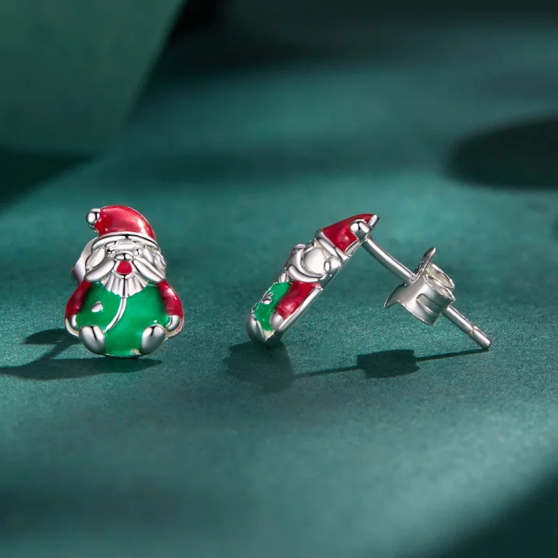 (Bild für) Pandora-Stil Leuchtende Weihnachts-Steckerohrringe im Dunkeln - BSE918 - Ansicht 3