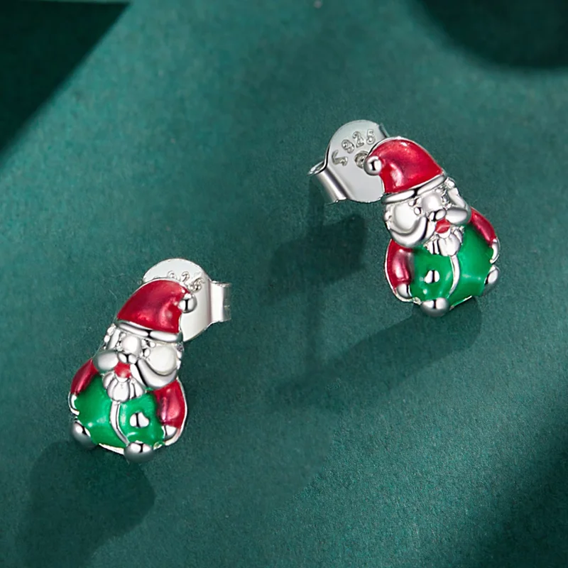 (Bild für) Pandora-Stil Leuchtende Weihnachts-Steckerohrringe im Dunkeln - BSE918 - Ansicht 4