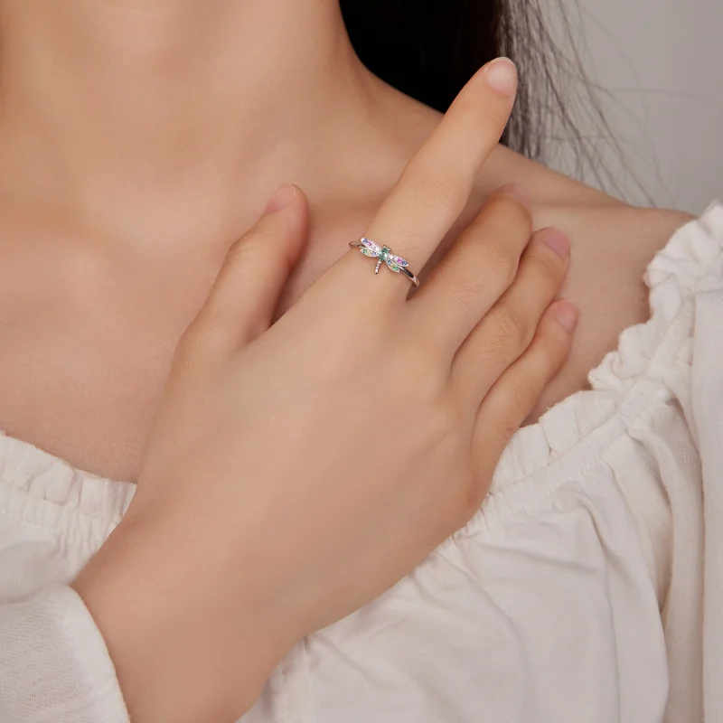 (Bild für) Pandora-Stil Libellen-Öffnungsring - BSR384 - Ansicht 4