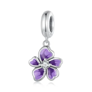 (Bild für) Pandora-Stil Lila Blume Anhänger - SCC2556
