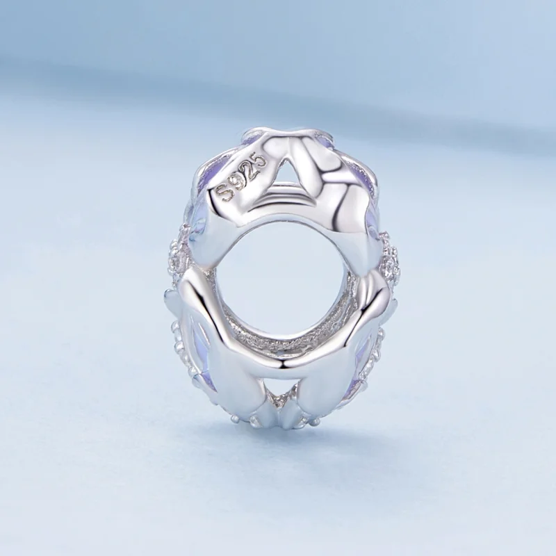 (Bild für) Pandora-Stil Lila Blumen Charm - BSC890 - Ansicht 3