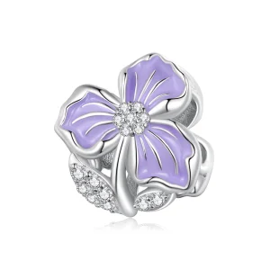 (Bild für) Pandora-Stil Lila Blumen Charm - BSC890