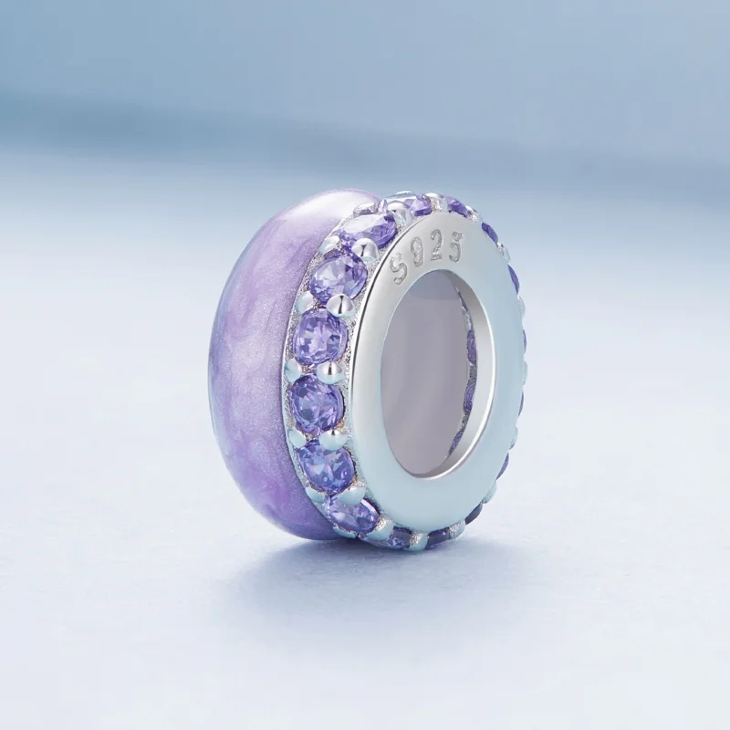 (Bild für) Pandora-Stil Lila Doppelschicht Silikon Abstandshalter - BSC883-VT - Ansicht 2