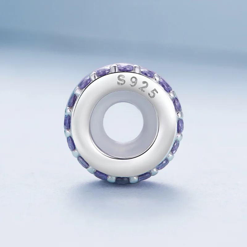 (Bild für) Pandora-Stil Lila Doppelschicht Silikon Abstandshalter - BSC883-VT - Ansicht 3