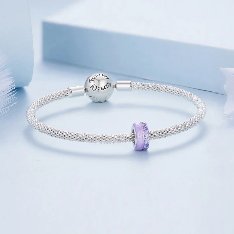 (Bild für) Pandora-Stil Lila Doppelschicht Silikon Abstandshalter - BSC883-VT - Ansicht 5