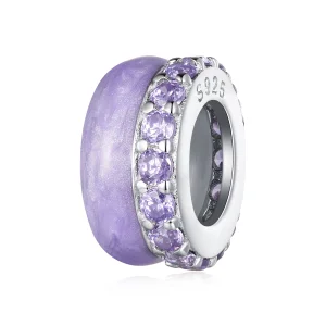(Bild für) Pandora-Stil Lila Doppelschicht Silikon Abstandshalter - BSC883-VT