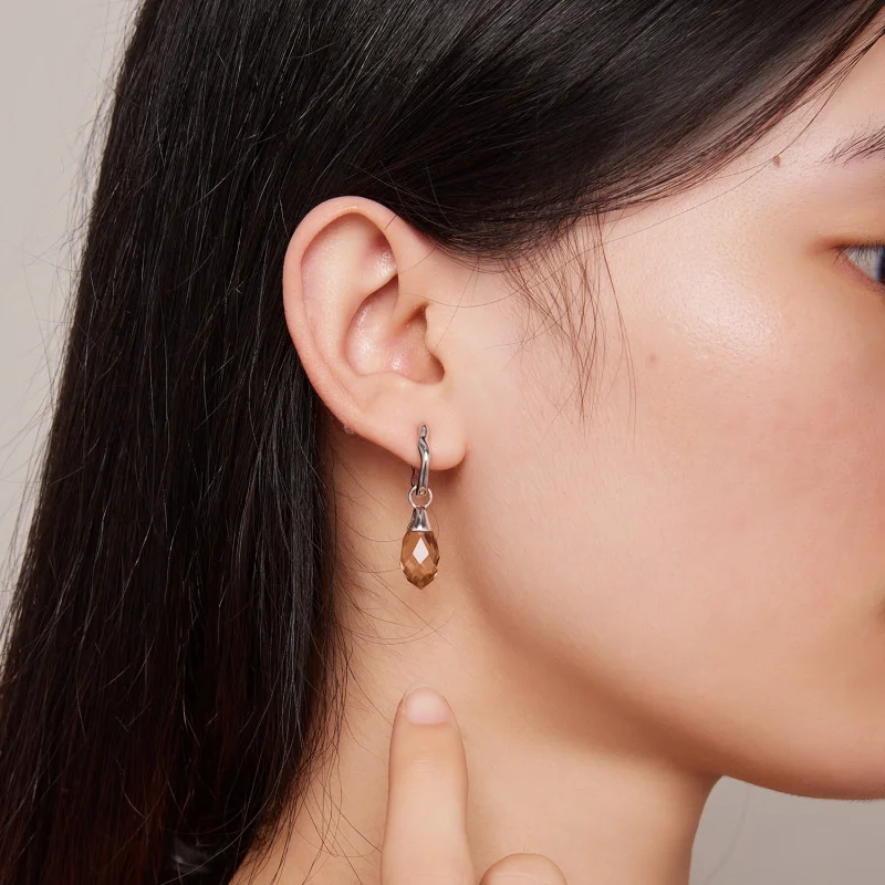 (Bild für) Pandora-Stil Luxuriöse Ohrringe mit Wassertropfen und Reifen - BSE814 - Ansicht 6