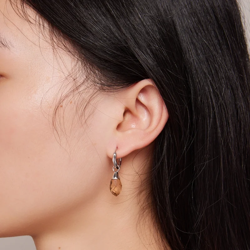 (Bild für) Pandora-Stil Luxuriöse Ohrringe mit Wassertropfen und Reifen - BSE814 - Ansicht 7