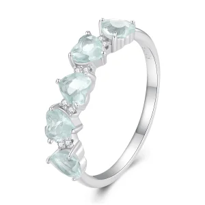 (Bild für) Pandora-Stil Meeresblaues Herzring - BSR406