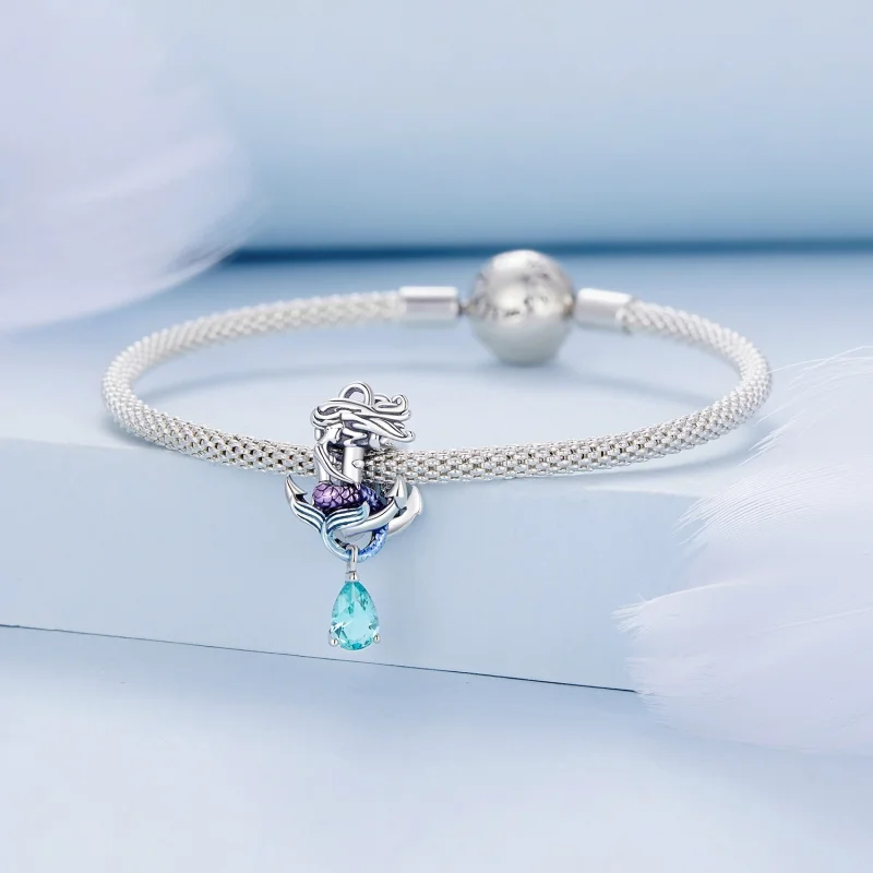 (Bild für) Pandora-Stil Meerjungfrau-Anker-Anhänger - BSC903 - Ansicht 3