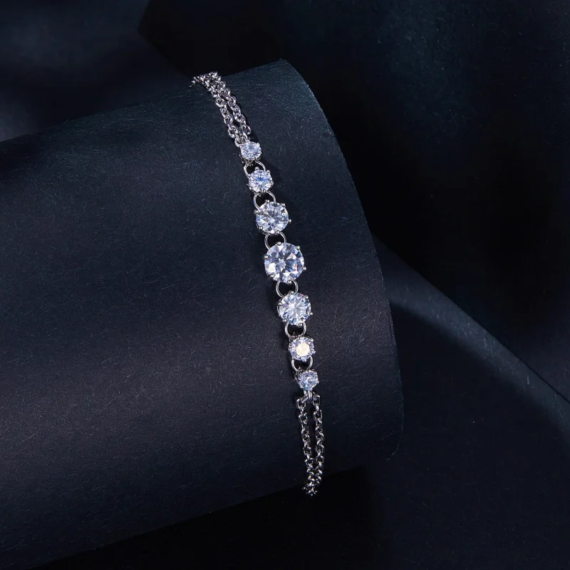 (Bild für) Pandora-Stil Moissanit-Armband (Ein Zertifikat) - MSB008 - Ansicht 2