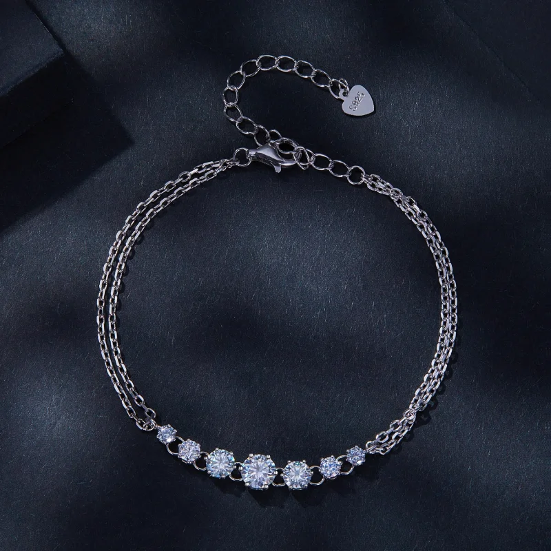 (Bild für) Pandora-Stil Moissanit-Armband (Ein Zertifikat) - MSB008 - Ansicht 3